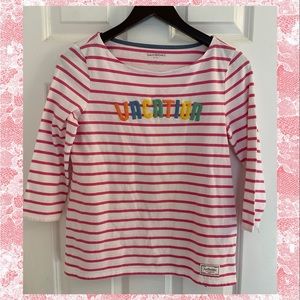 Talbots Vacation 3/4 Sleeve Striped Tee - NWOT - Small Petite